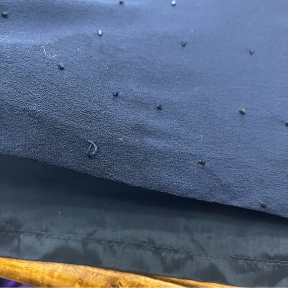 Tiffany designs silk maxi navy beaded square neck open back gown 6 - Picture 6 of 16